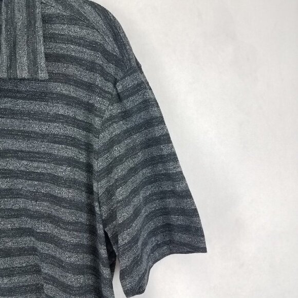 NEW Nordstrom Men's Shop XL Short sleeve Shirt Gray Black Mini Stripe NWT $49 - Picture 2 of 11